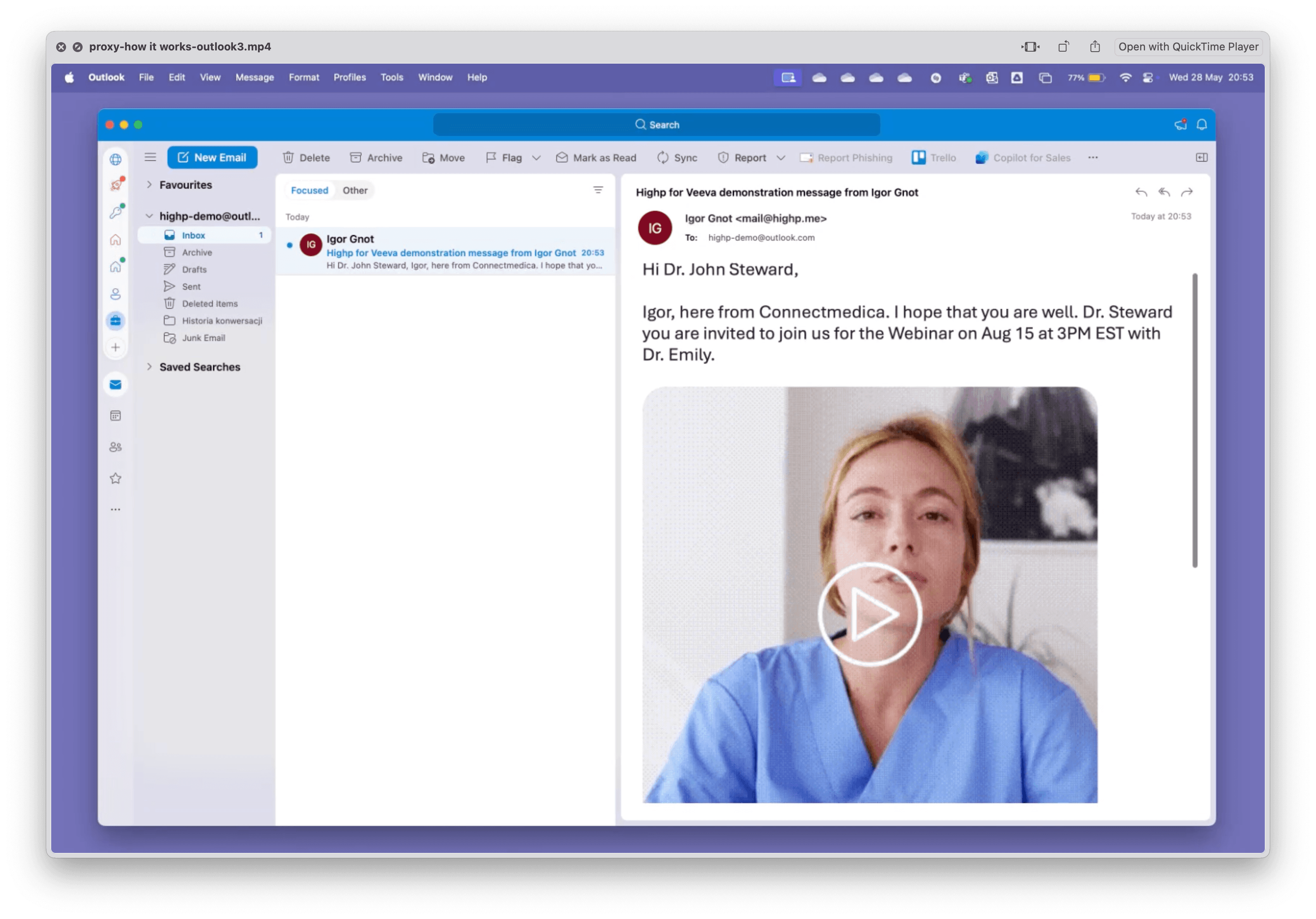 How Highp looks in outlook